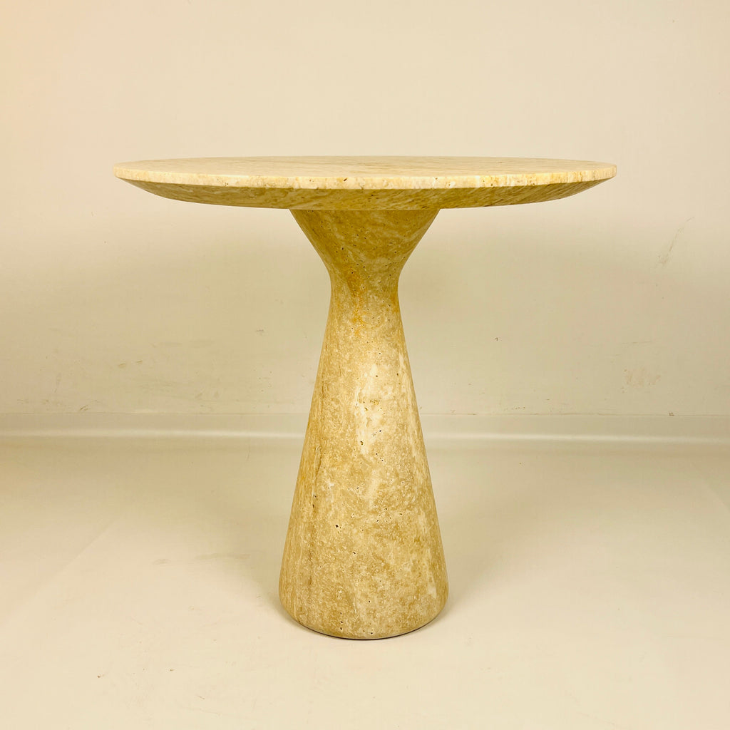 Minimalist Yellow Travertine Side Table