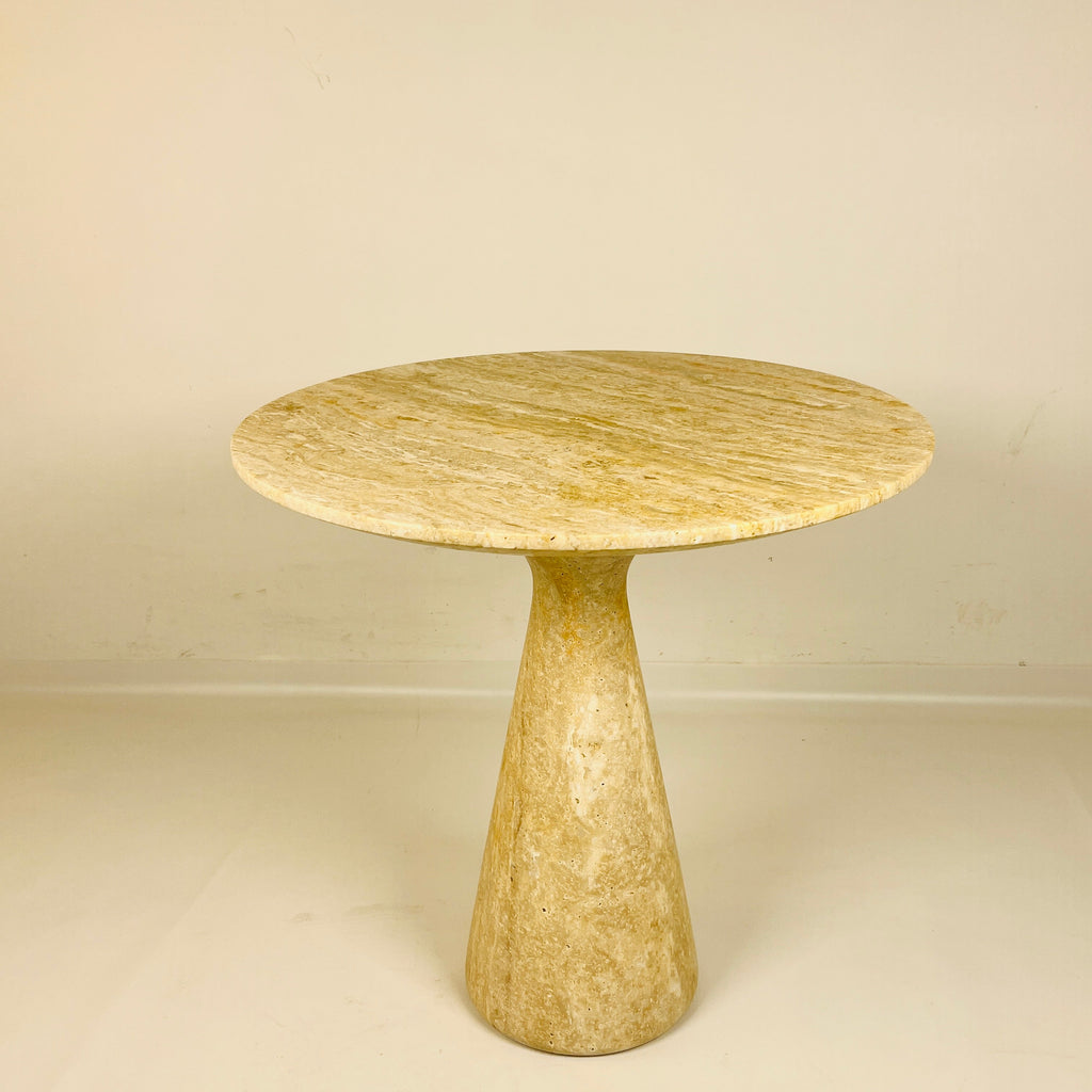 Minimalist Yellow Travertine Side Table