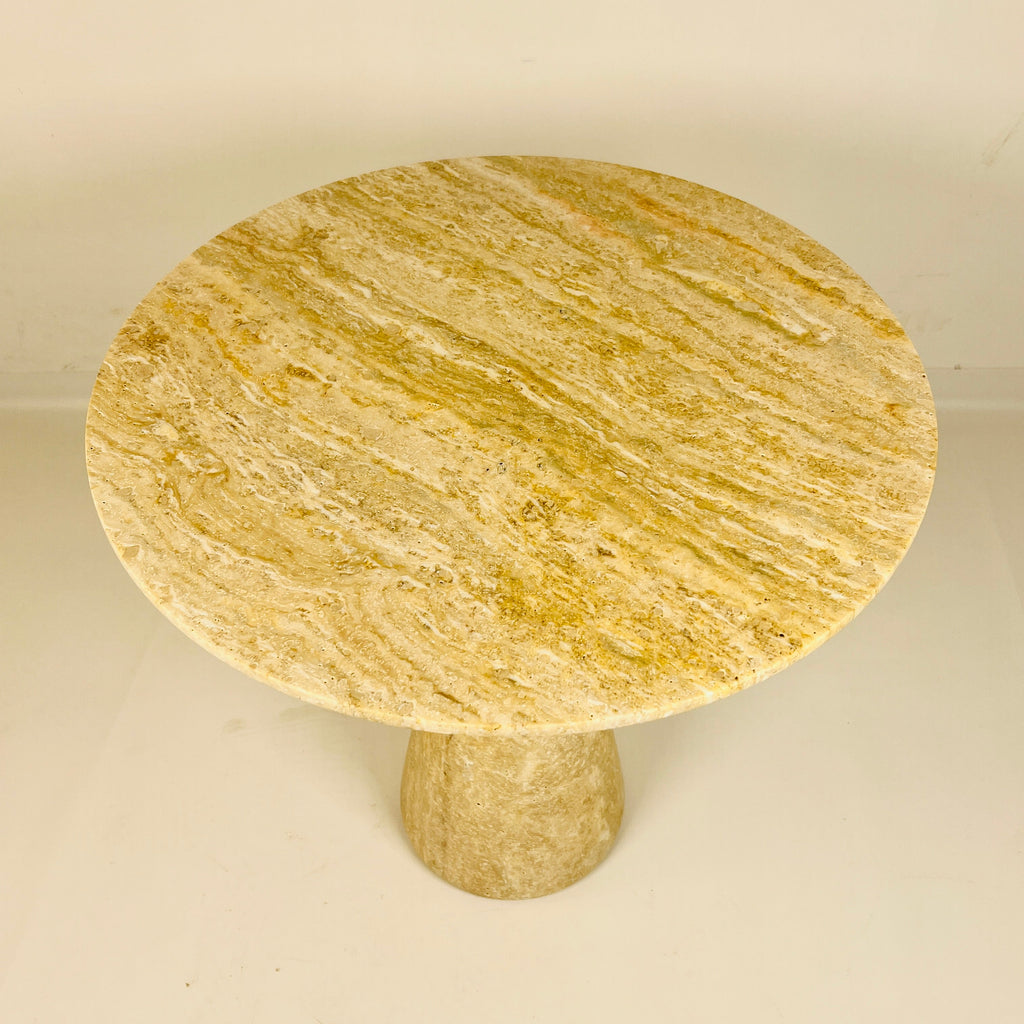 Minimalist Yellow Travertine Side Table