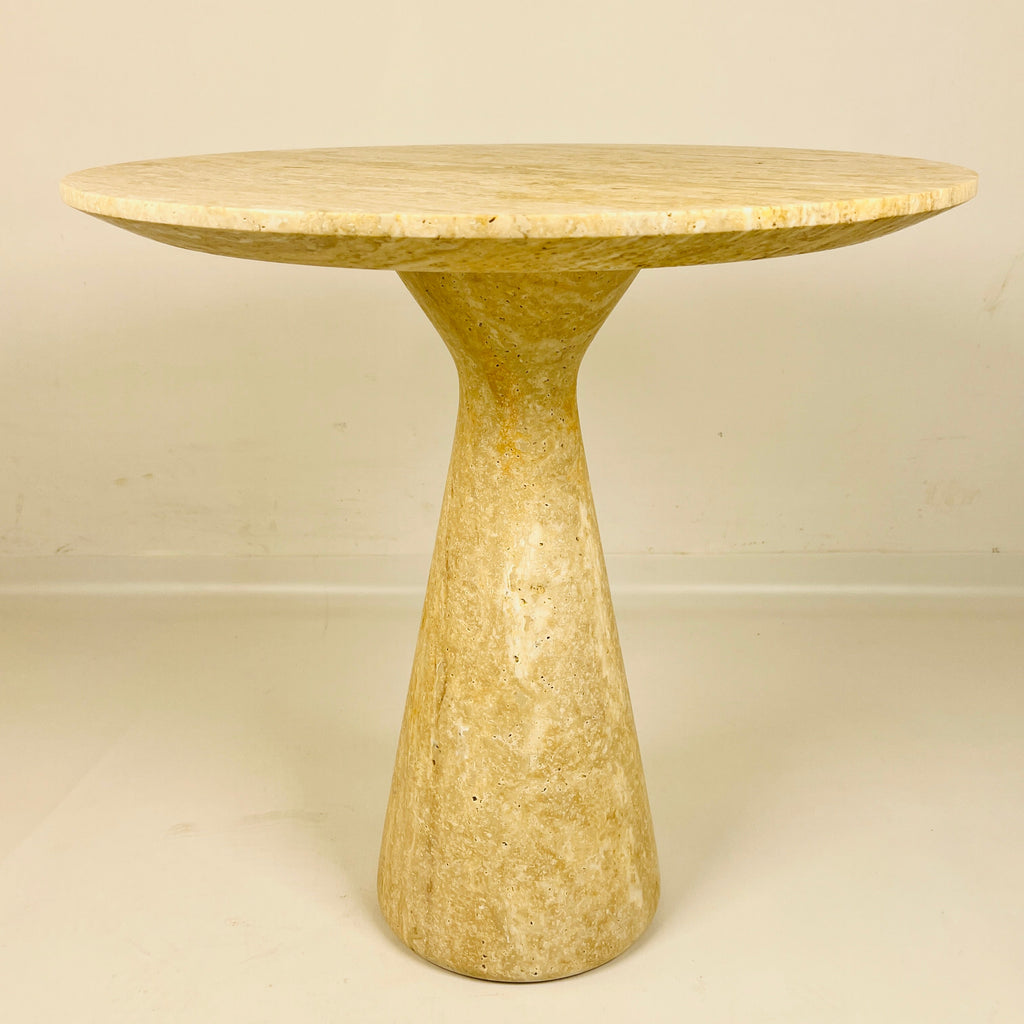 Minimalist Yellow Travertine Side Table