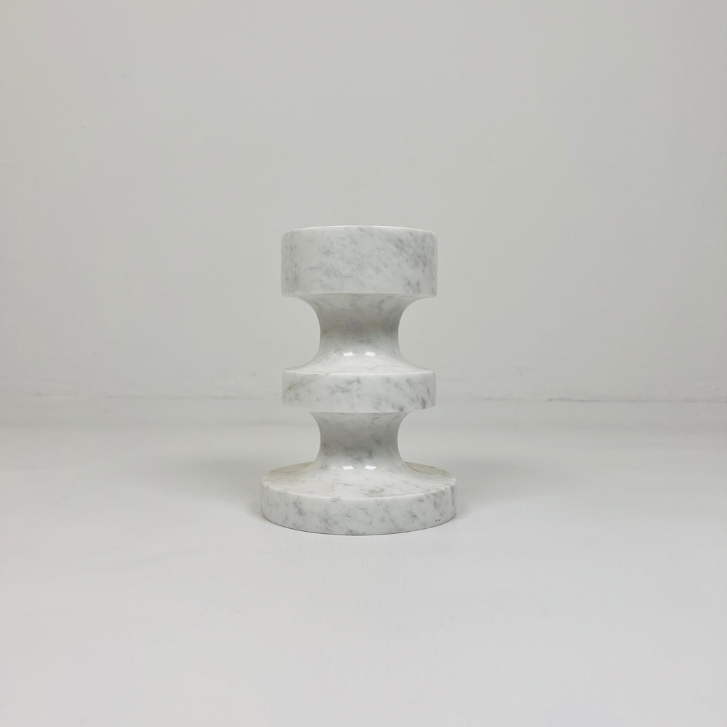 Stacked Disc Grey Marble Candle Stand (Small)