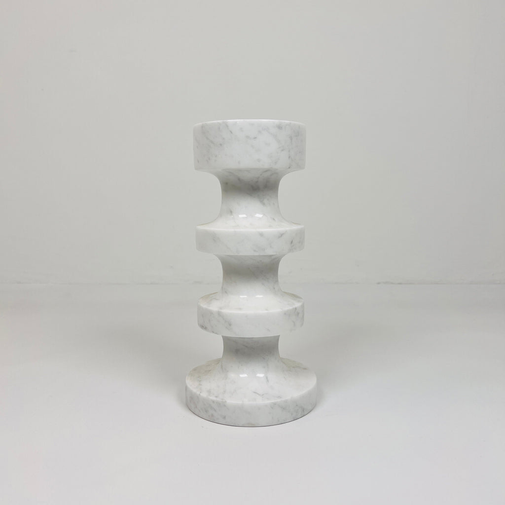 Stacked Disc Grey Marble Candle Stand (Medium)