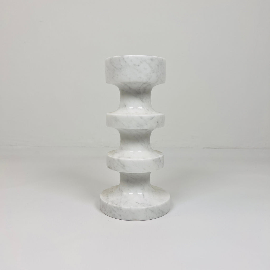 Stacked Disc Grey Marble Candle Stand (Medium)