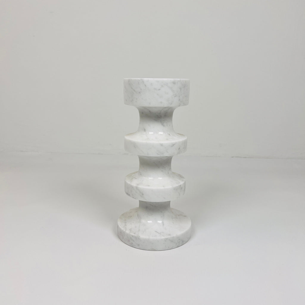 Stacked Disc Grey Marble Candle Stand (Medium)