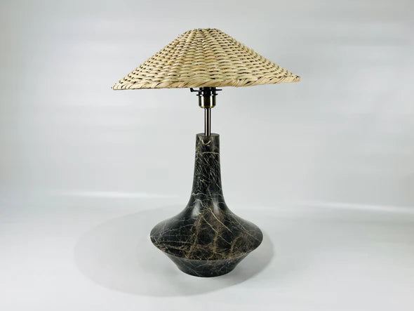 Bulged Saucer Black Table Lamp