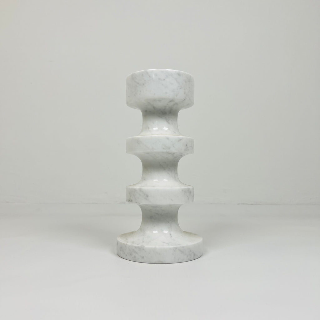 Stacked Disc Grey Marble Candle Stand (Medium)