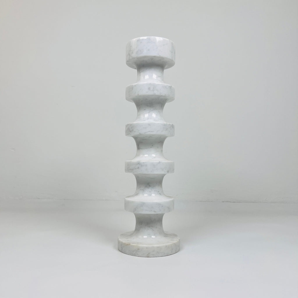 Stacked Disc Grey Marble Candle Stand (Extra Large)