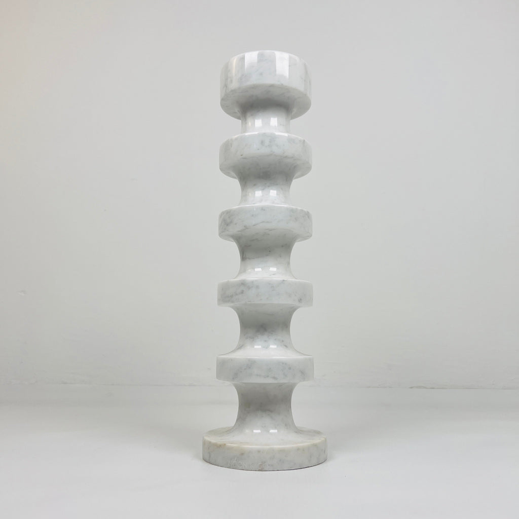 Stacked Disc Grey Marble Candle Stand (Extra Large)