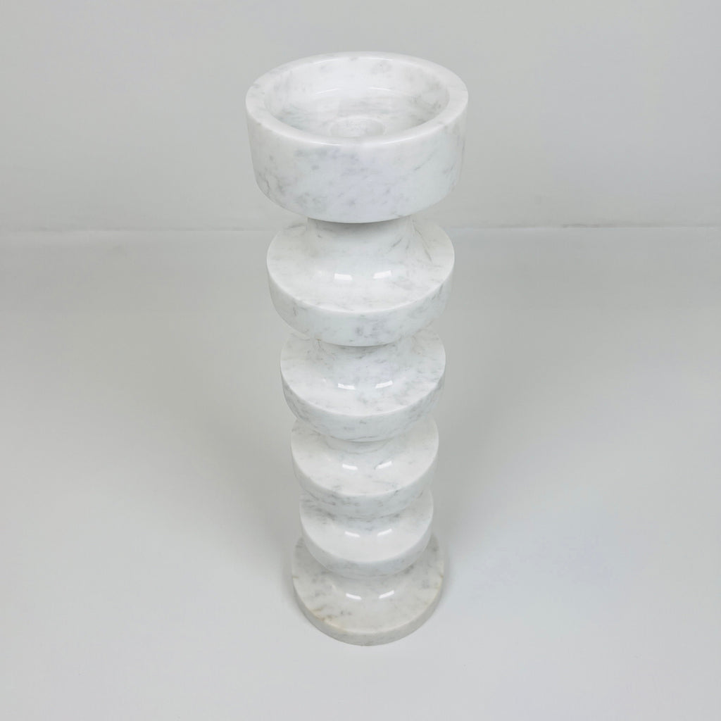 Stacked Disc Grey Marble Candle Stand (Extra Large)