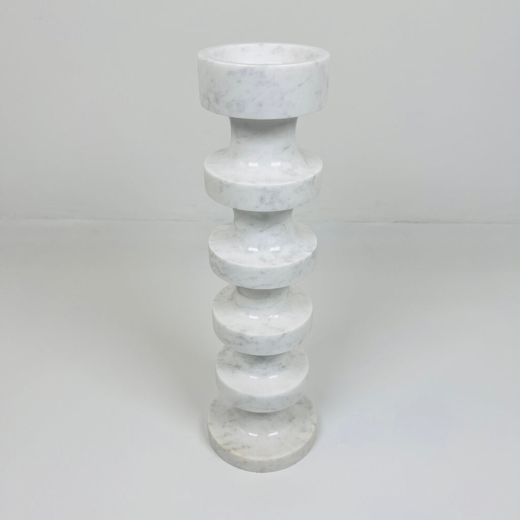 Stacked Disc Grey Marble Candle Stand (Extra Large)