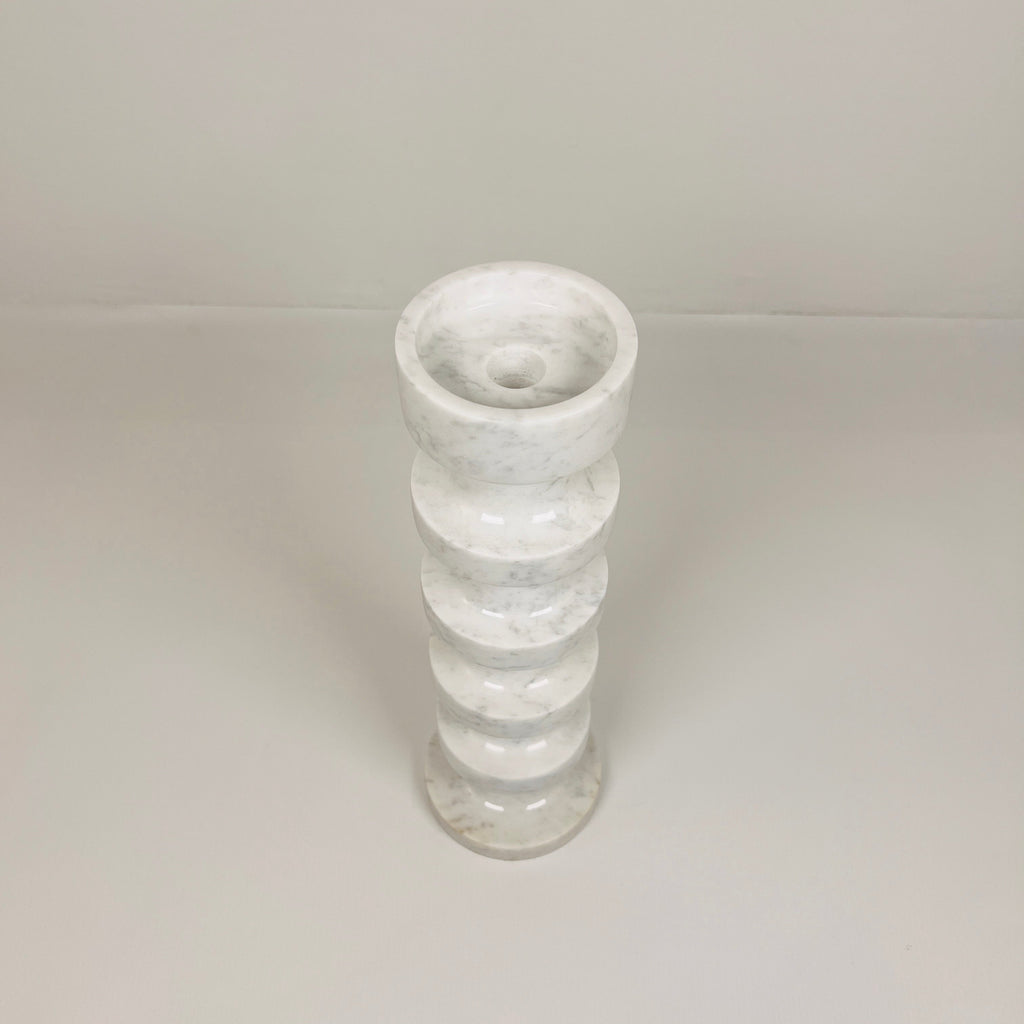 Stacked Disc Grey Marble Candle Stand (Extra Large)