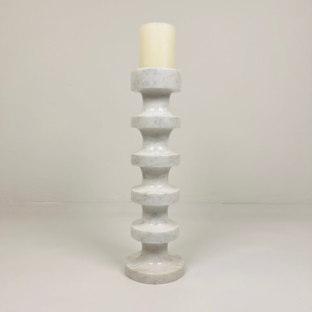 Stacked Disc Grey Marble Candle Stand (Extra Large)