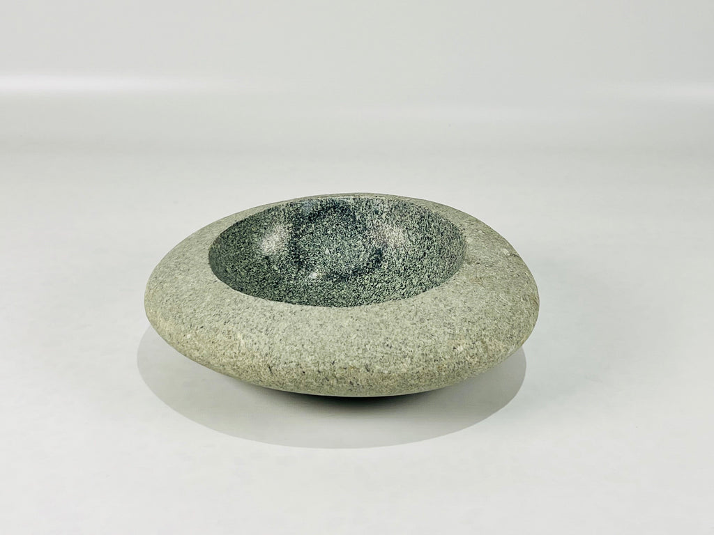 Grey Spotted River Stone Bowl