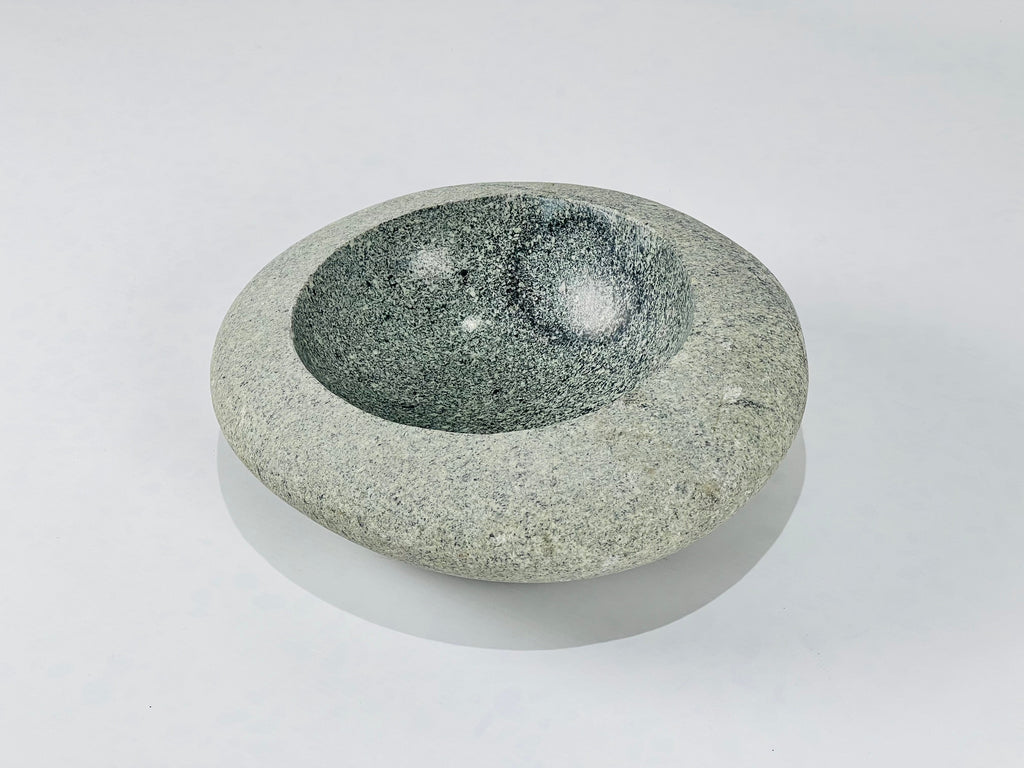 Grey Spotted River Stone Bowl