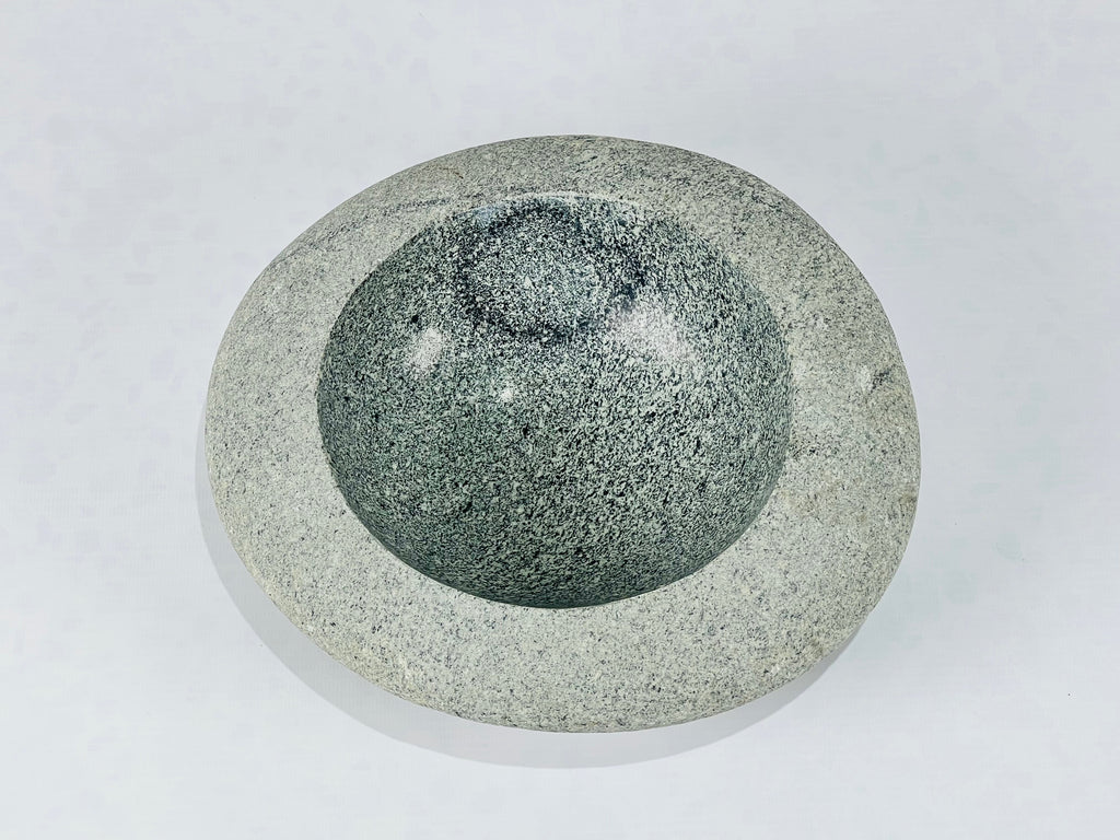 Grey Spotted River Stone Bowl