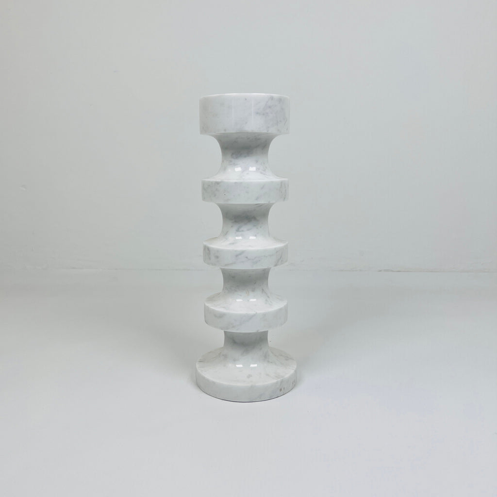 Stacked Disc Grey Marble Candle Stand (Large)