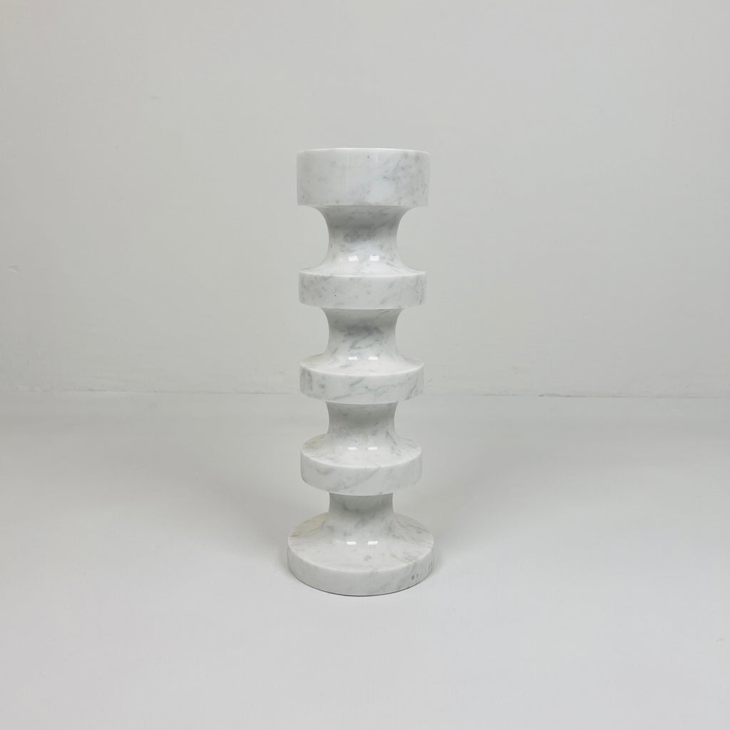 Stacked Disc Grey Marble Candle Stand (Large)