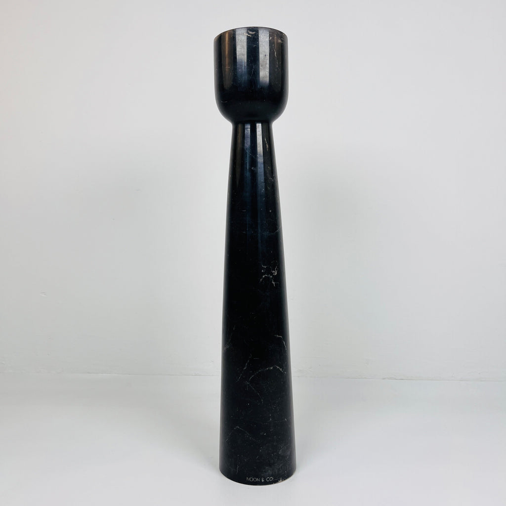 Cup Topped Black Marble Candle Stand (Large)