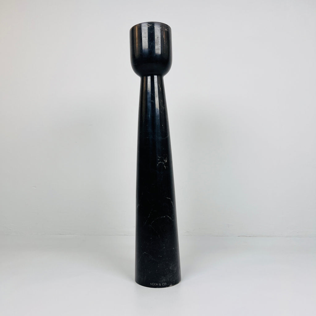 Cup Topped Black Marble Candle Stand (Large)