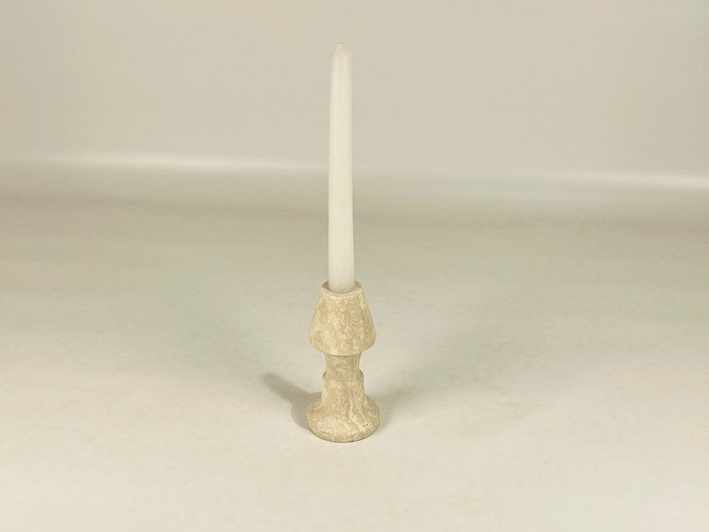 Cone Head Travertine Marble Candle Stand