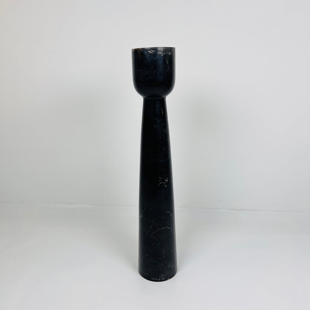 Cup Topped Black Marble Candle Stand (Large)