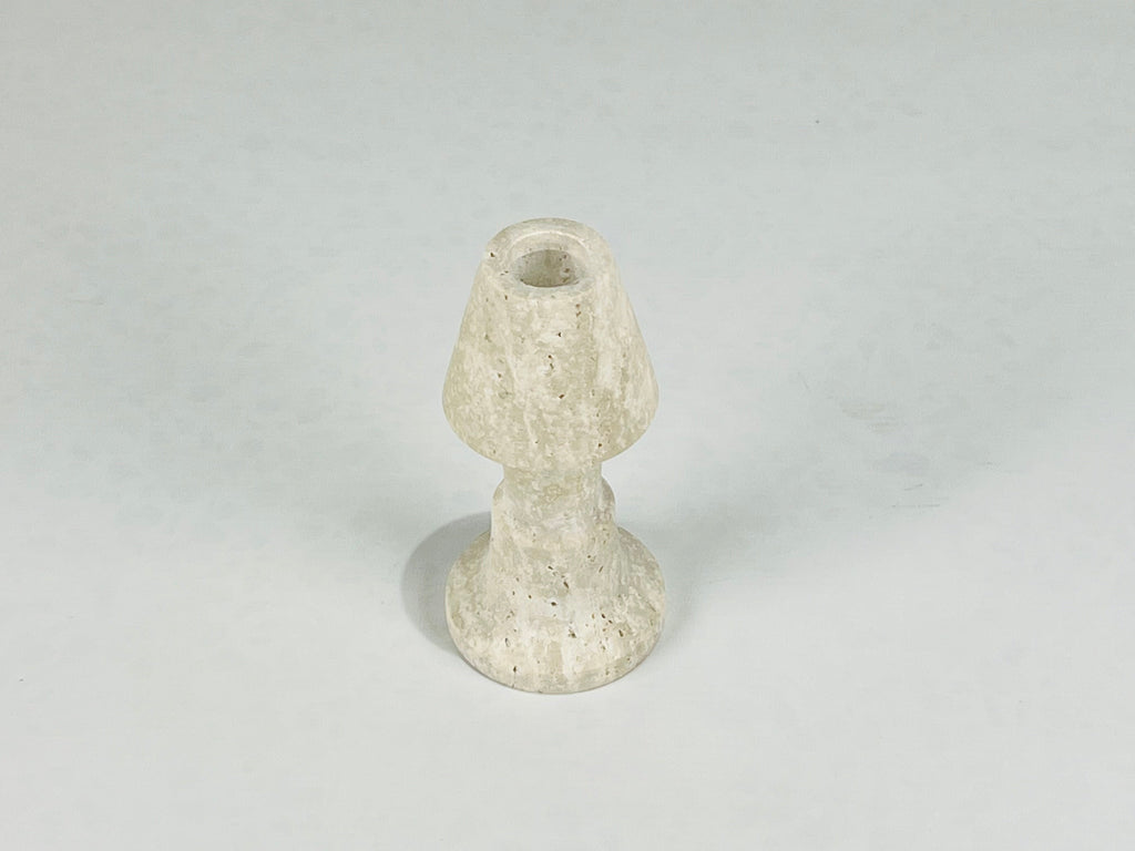 Cone Head Travertine Marble Candle Stand