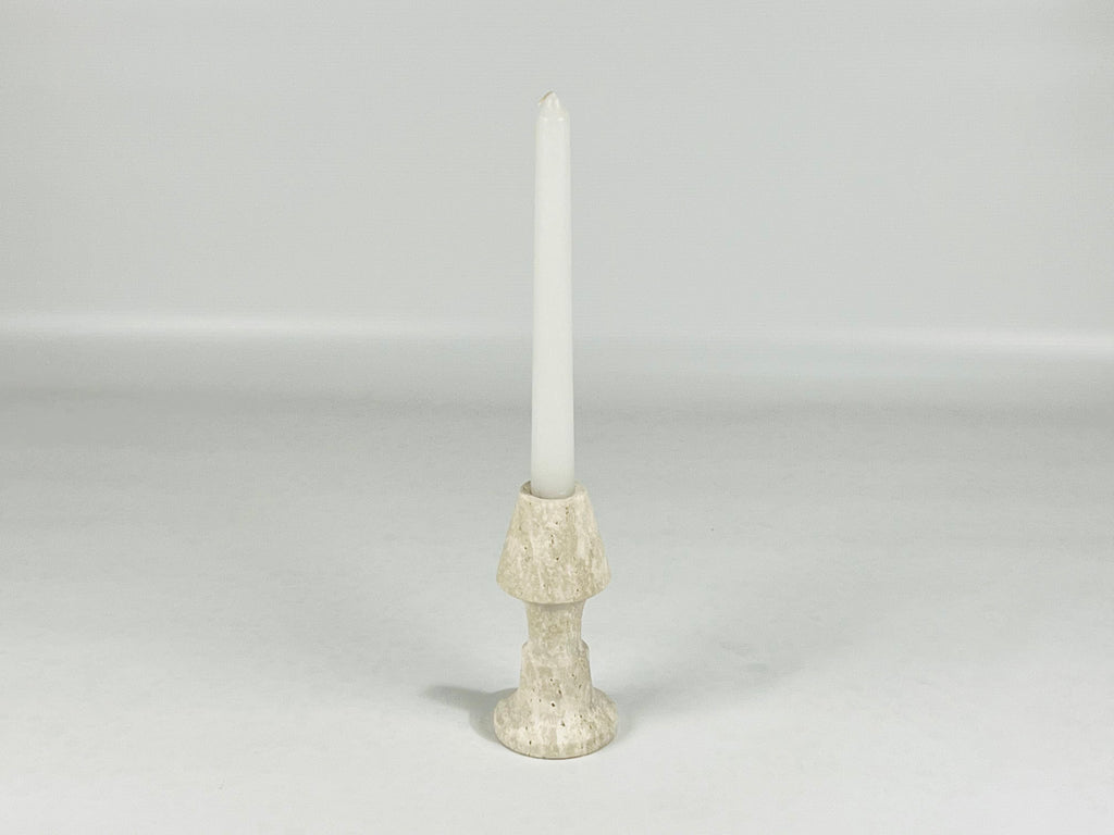 Cone Head Travertine Marble Candle Stand