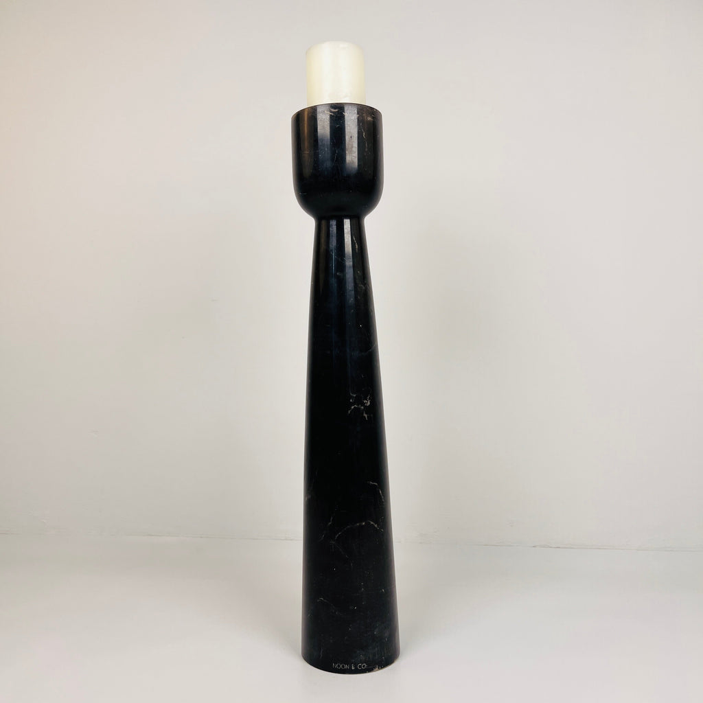 Cup Topped Black Marble Candle Stand (Large)