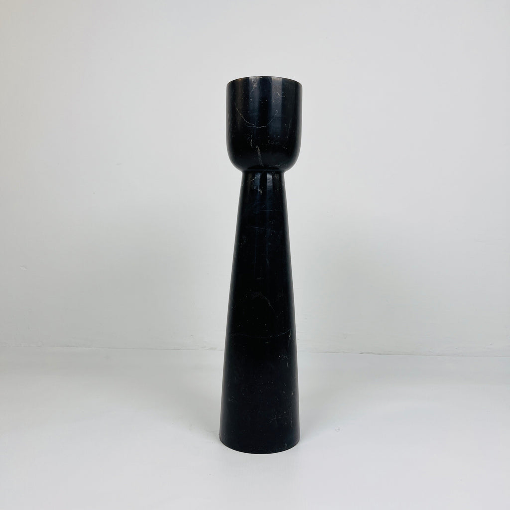 Cup Topped Black Marble Candle Stand (Medium)