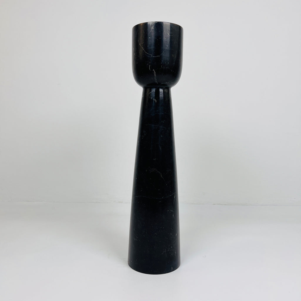 Cup Topped Black Marble Candle Stand (Medium)