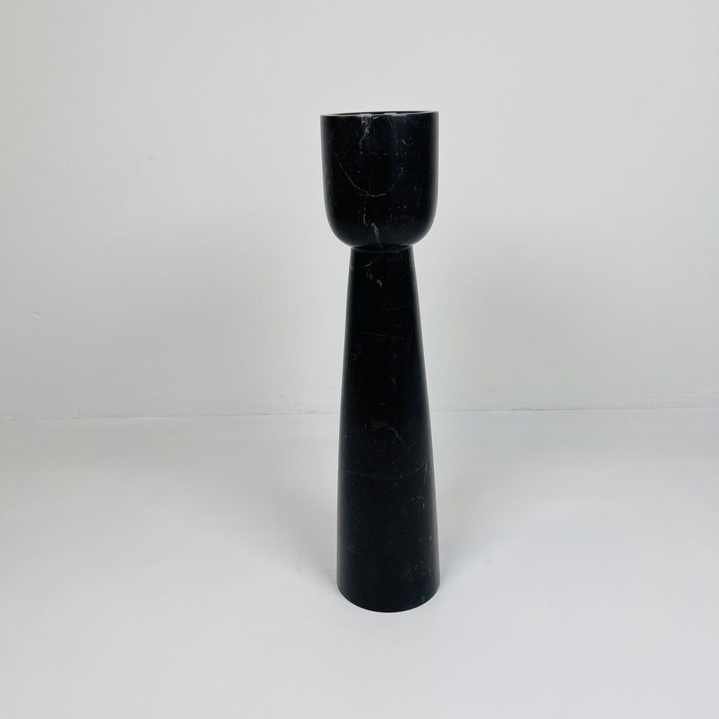 Cup Topped Black Marble Candle Stand (Medium)