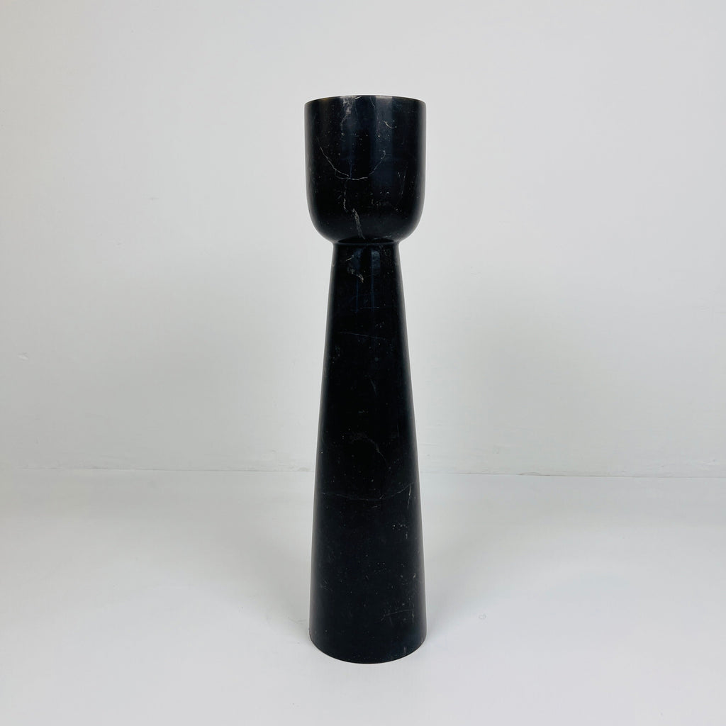 Cup Topped Black Marble Candle Stand (Medium)