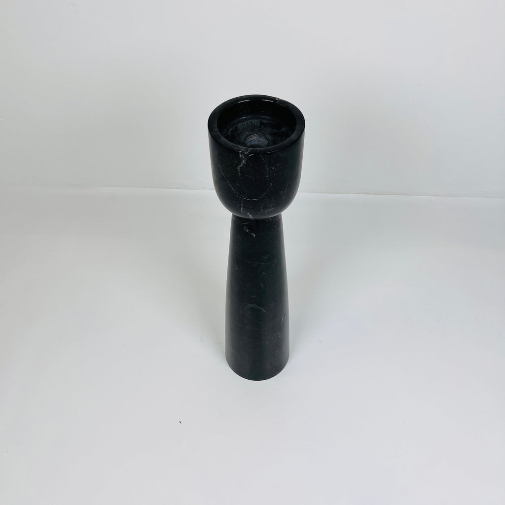 Cup Topped Black Marble Candle Stand (Medium)