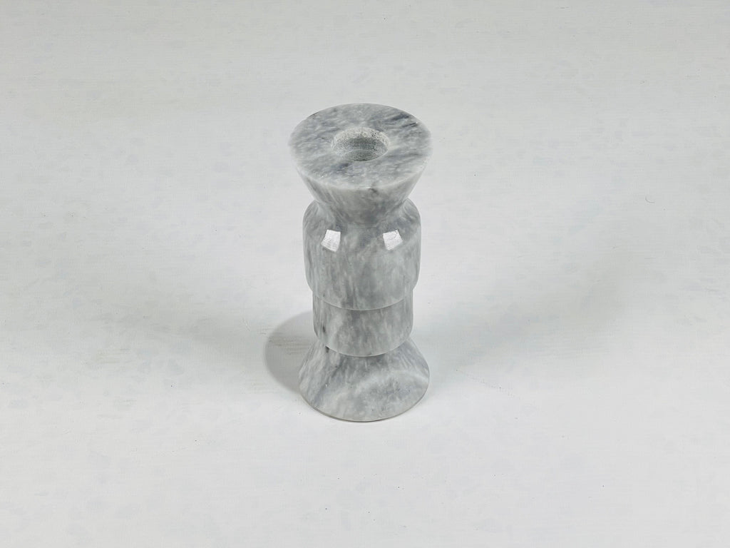 Pawn Grey Streaked Marble Candle Stand