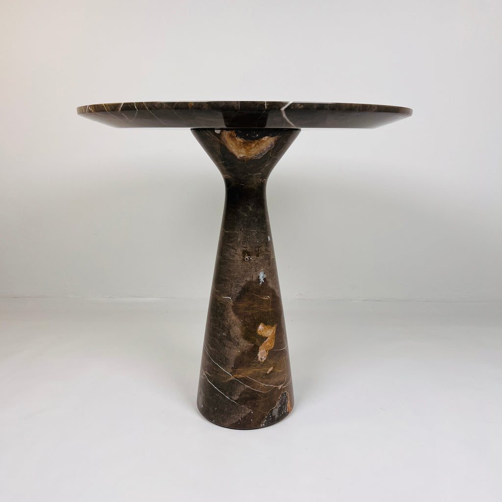 Amber Grazed Travertine Side Table