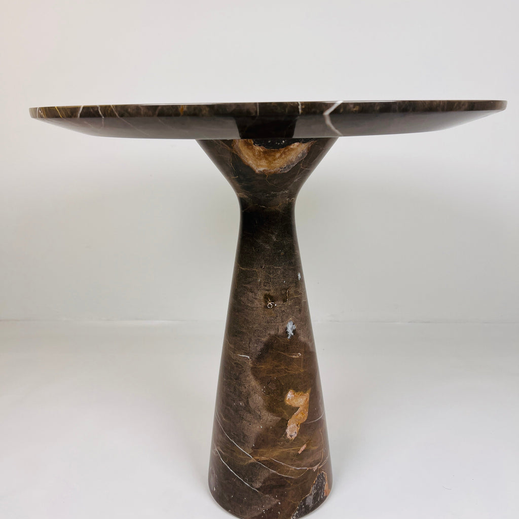 Amber Grazed Travertine Side Table