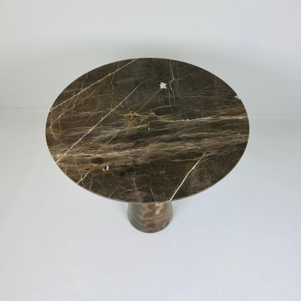 Amber Grazed Travertine Side Table