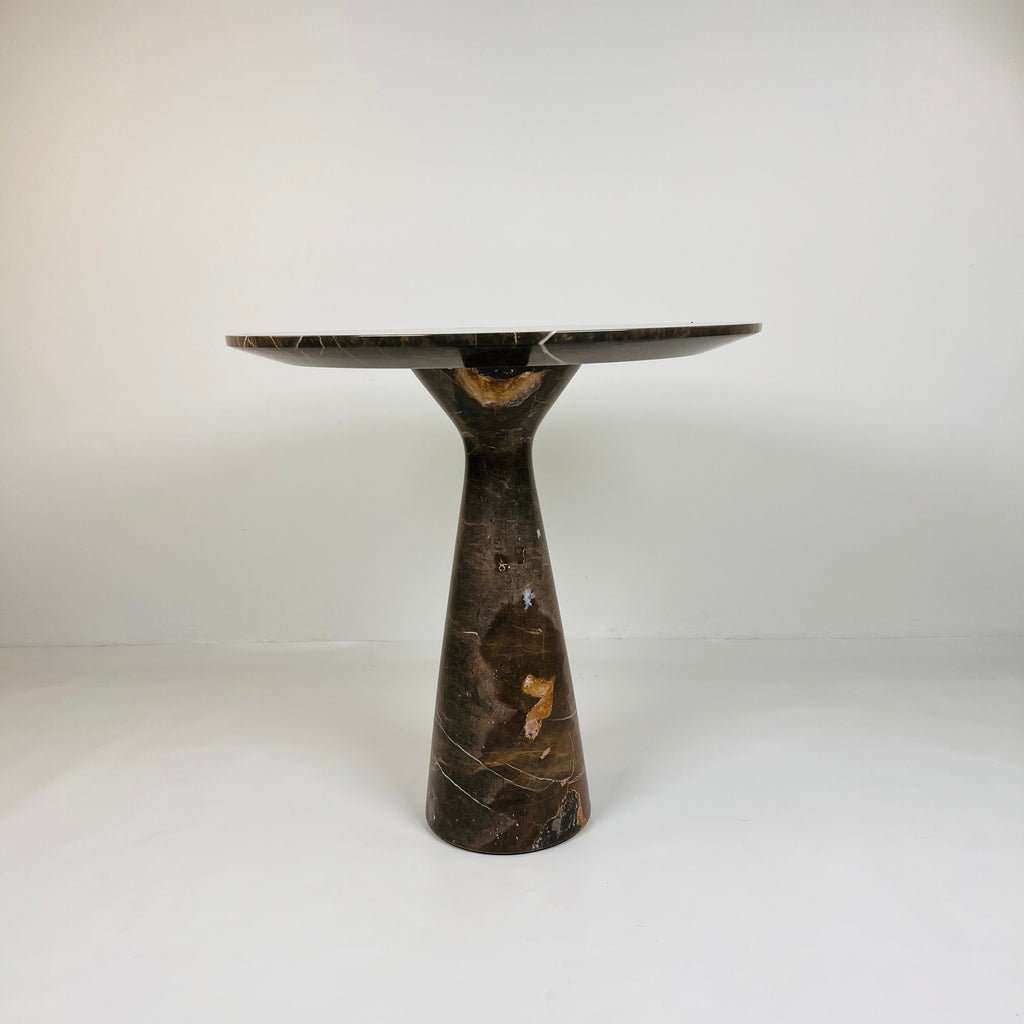 Amber Grazed Travertine Side Table