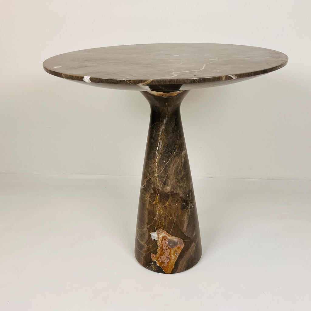 Amber Marked Travertine Side Table