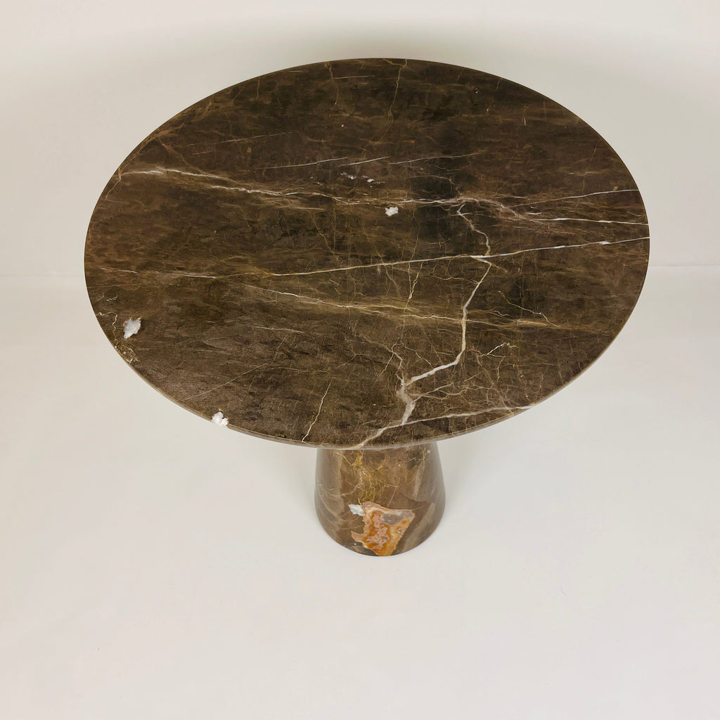 Amber Marked Travertine Side Table