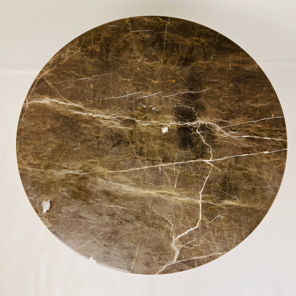 Amber Marked Travertine Side Table