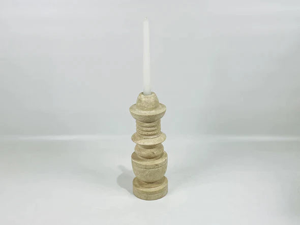 Rings of Hope Travertine Candle Stand