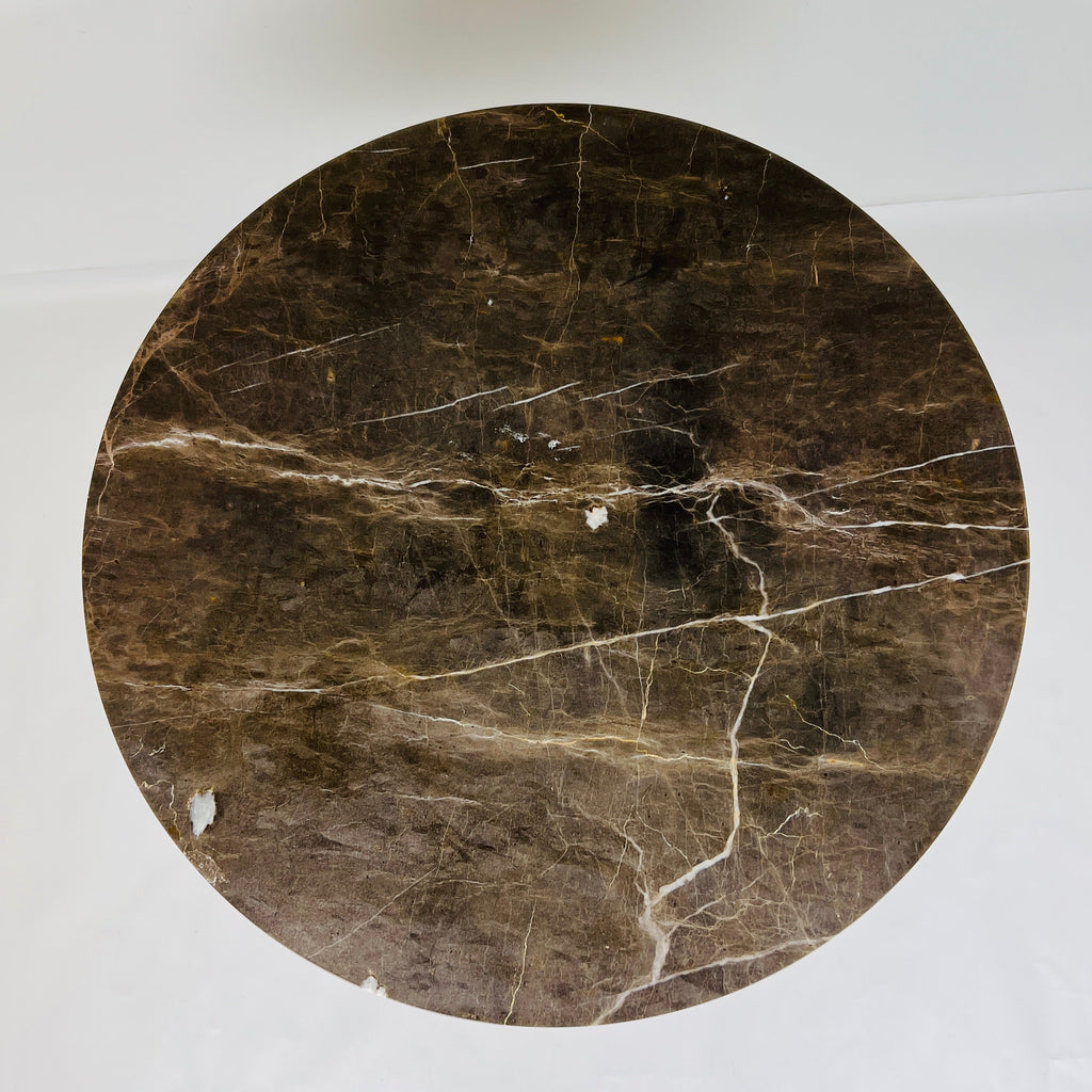 Amber Marked Travertine Side Table