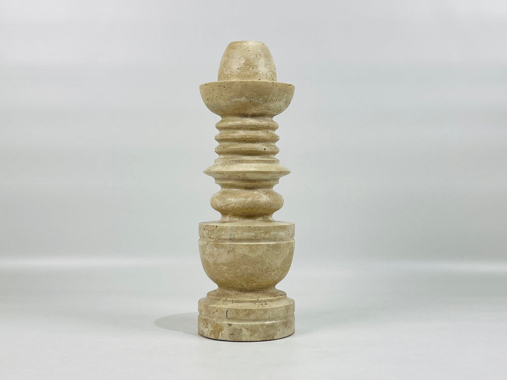 Rings of Hope Dark Travertine Candle Stand