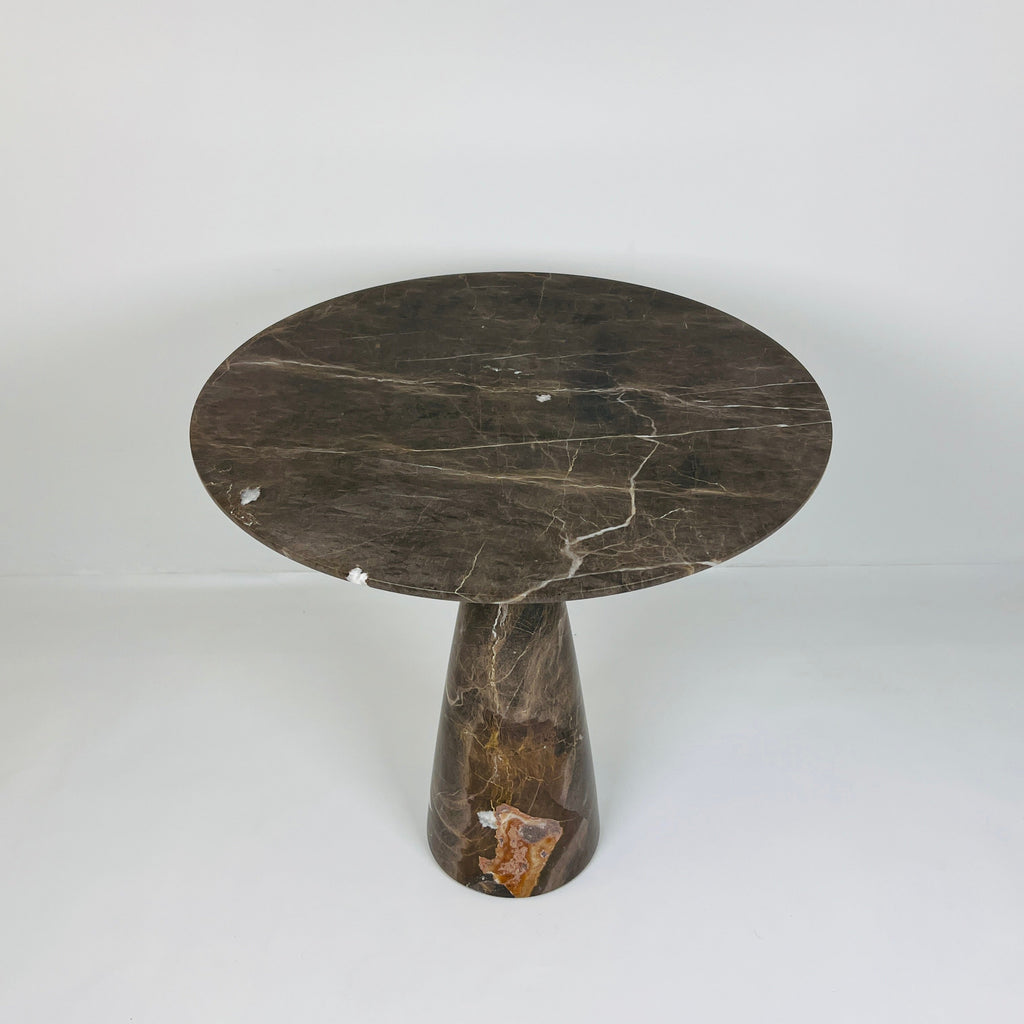 Amber Marked Travertine Side Table