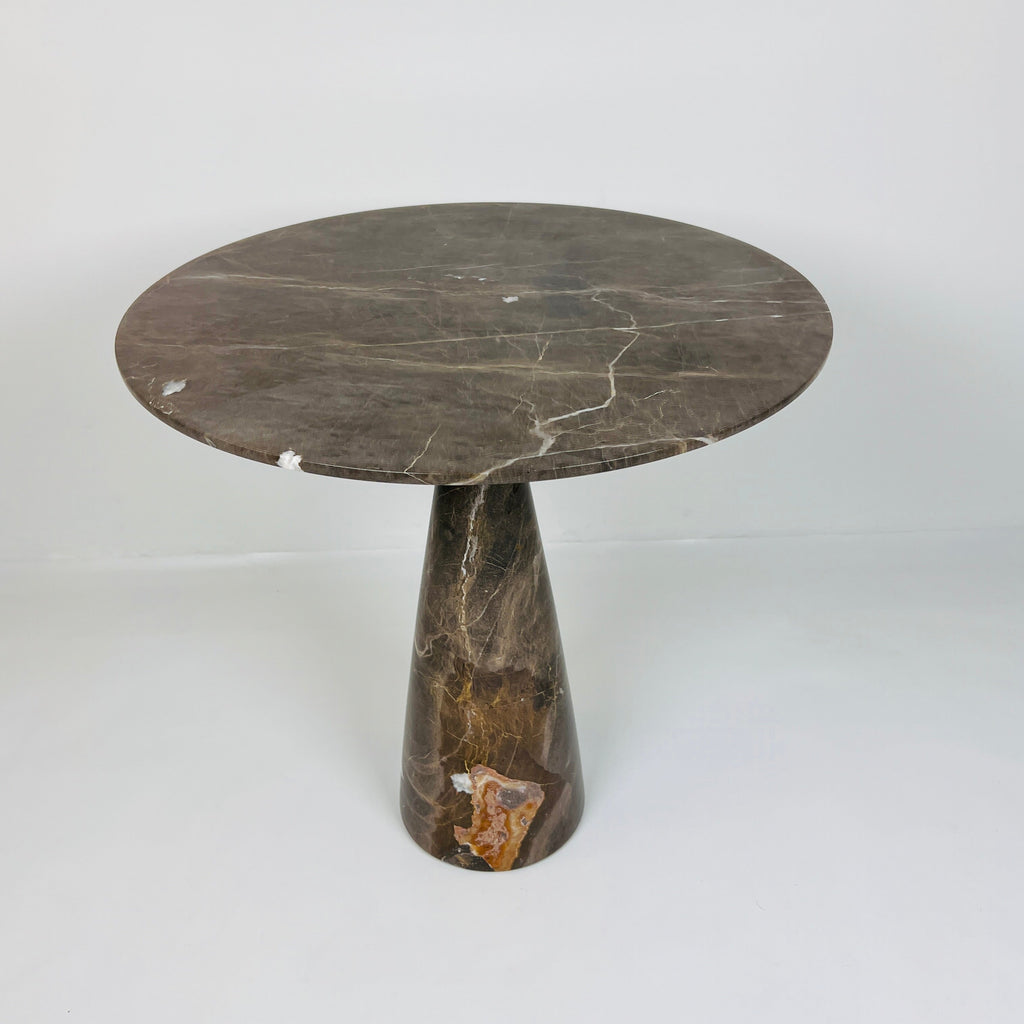 Amber Marked Travertine Side Table