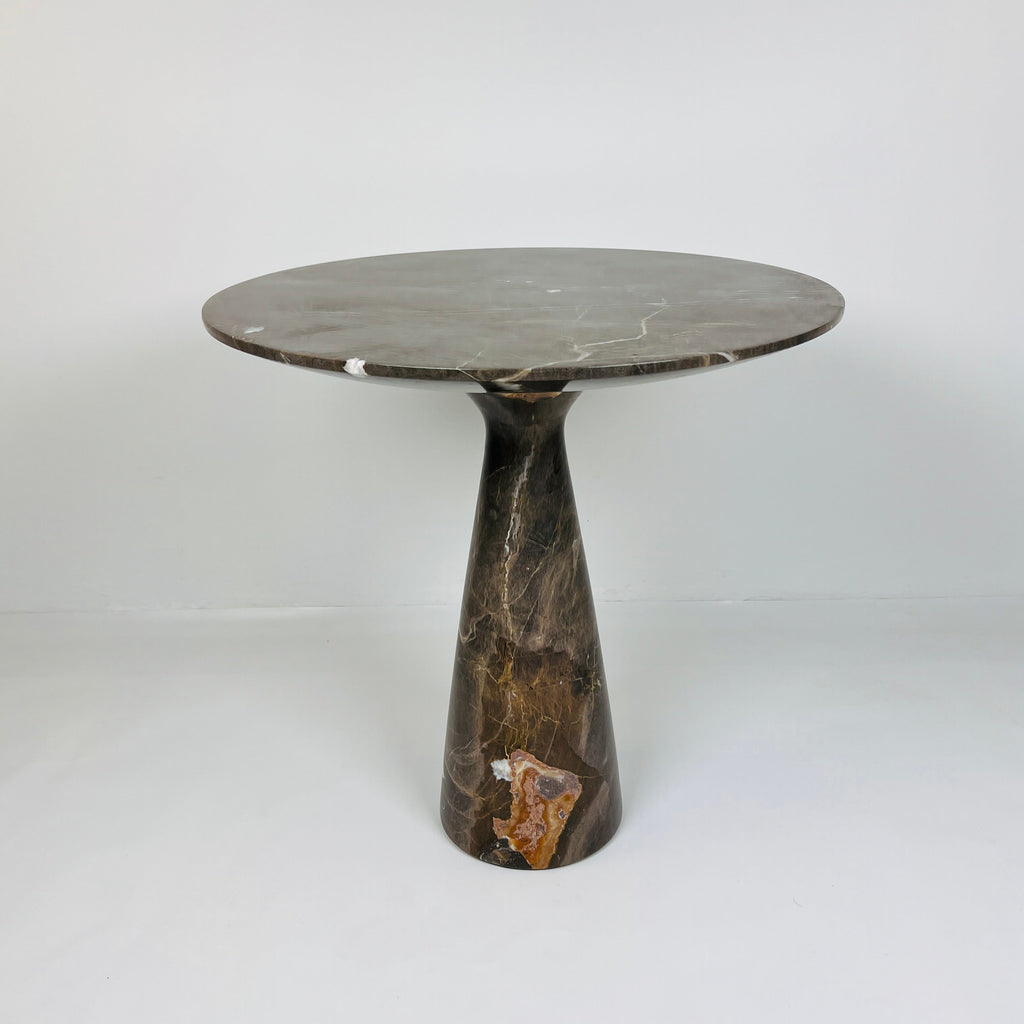 Amber Marked Travertine Side Table