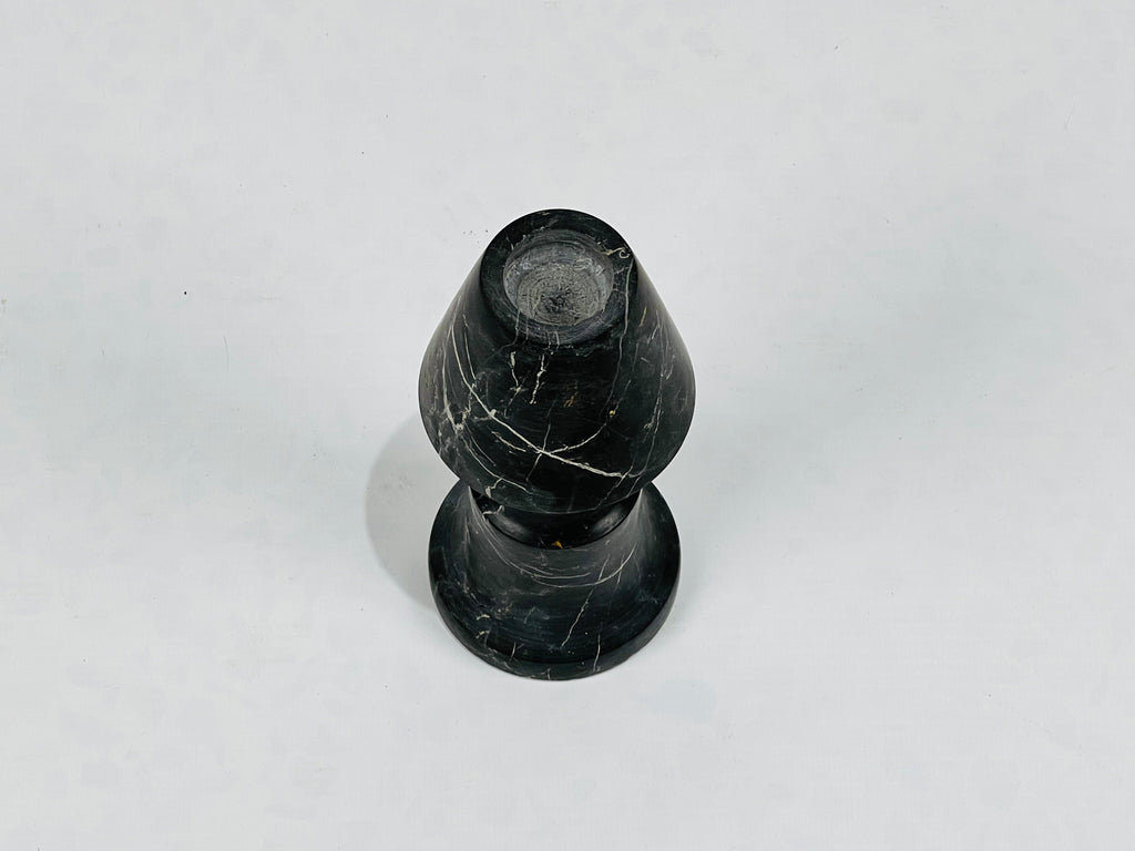 Cone Head Black Marble Candle Stand