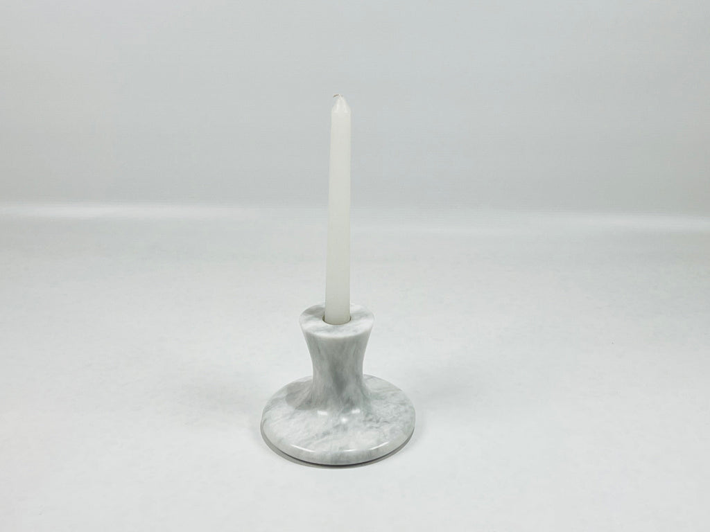 Stump Light Grey Marble Candle Stand