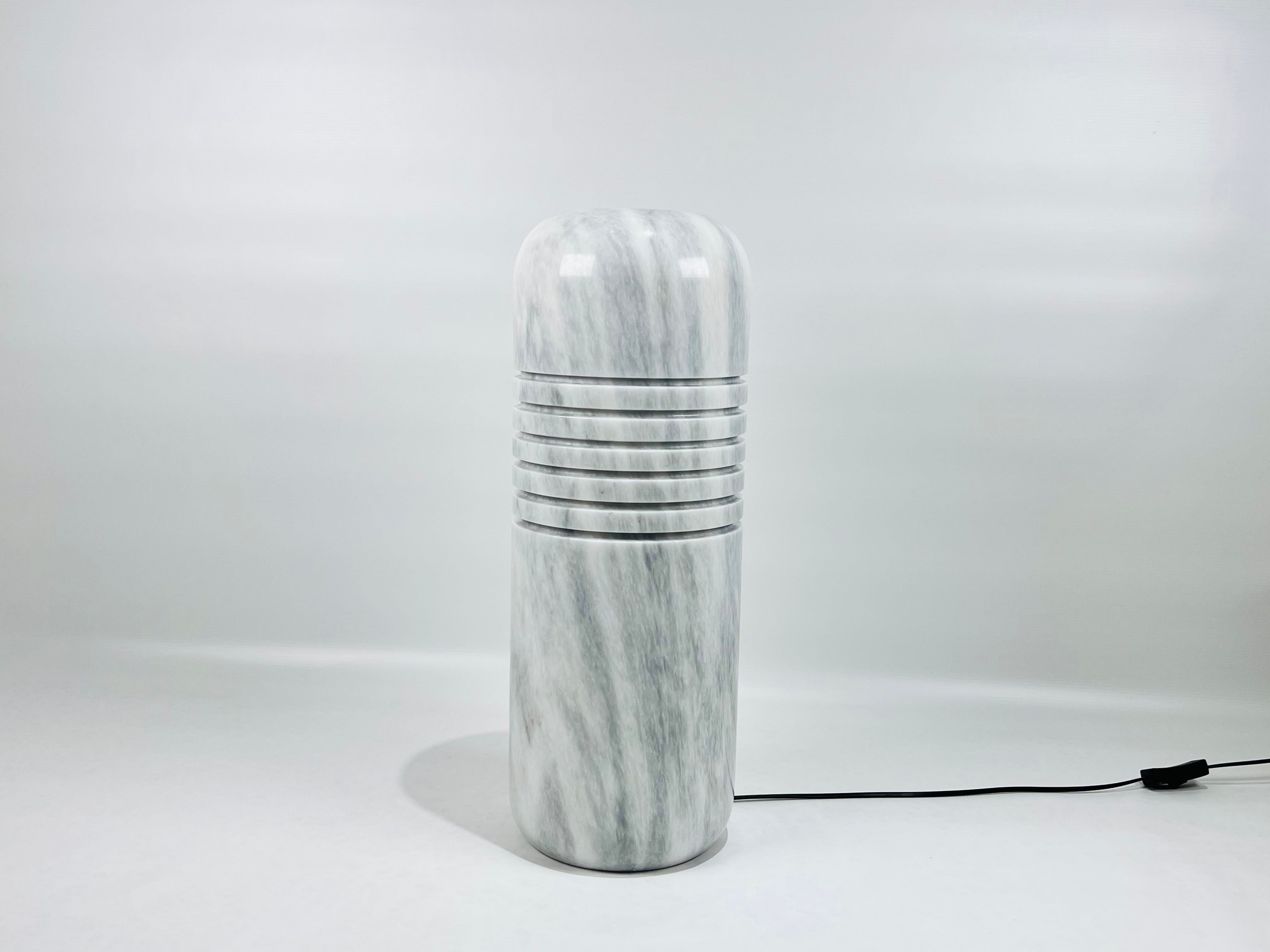 Grey Streaked Table Lamp